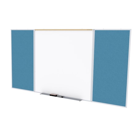 Ghent Combo Whiteboard/Bulletin, Mag Por/Vnyl, Styl D, 4 ft H x 12 ft W, Ocean SPC412D-V-191